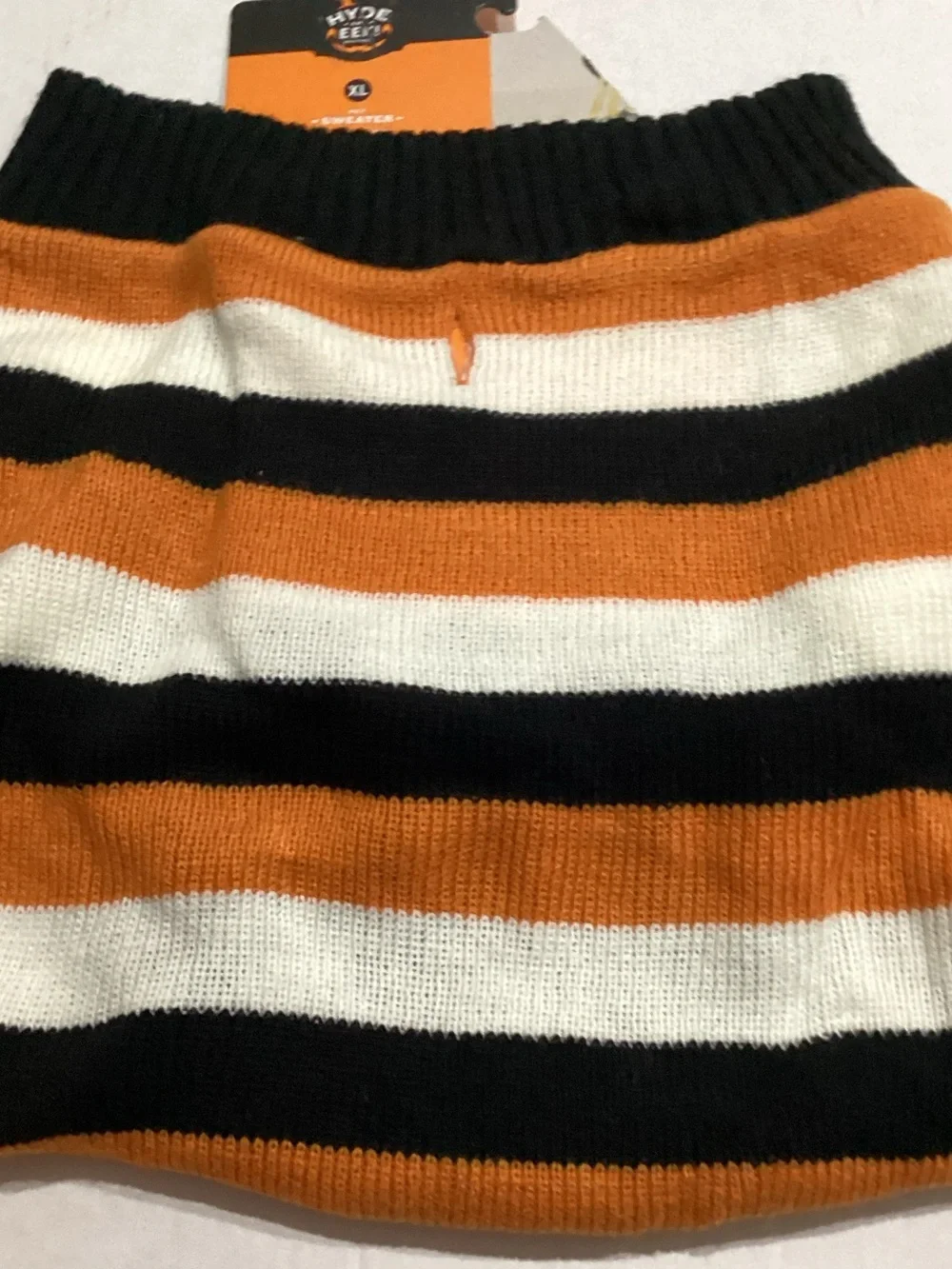Striped Orange Black Cream Dog Sweater - Cozy Knit Pet Pullover